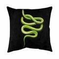 Begin Home Decor 26 x 26 in. Green Snake-Double Sided Print Indoor Pillow 5541-2626-AN280